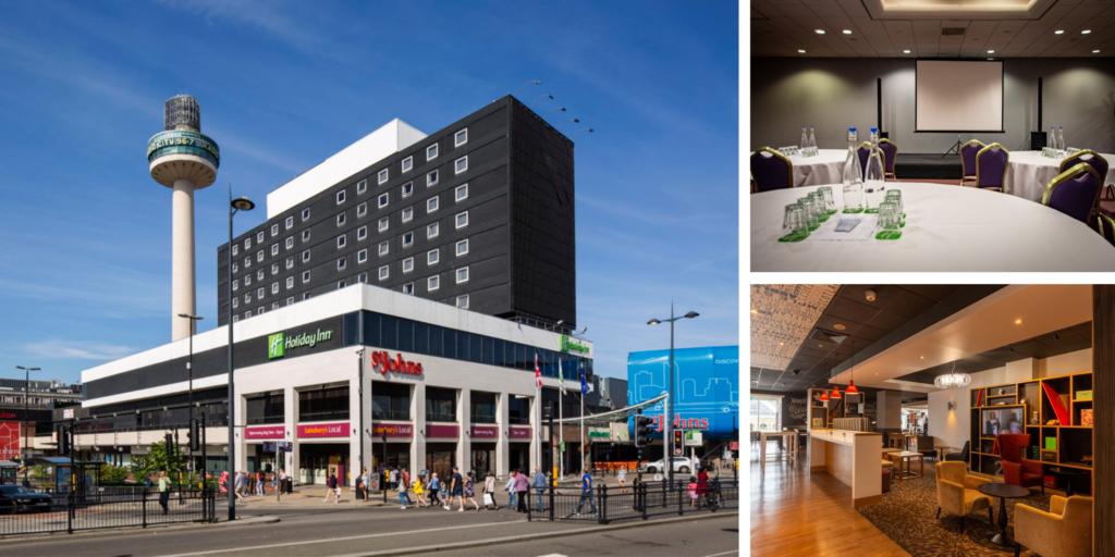 Photos of the exterior and interior of the Holiday Inn Liverpool